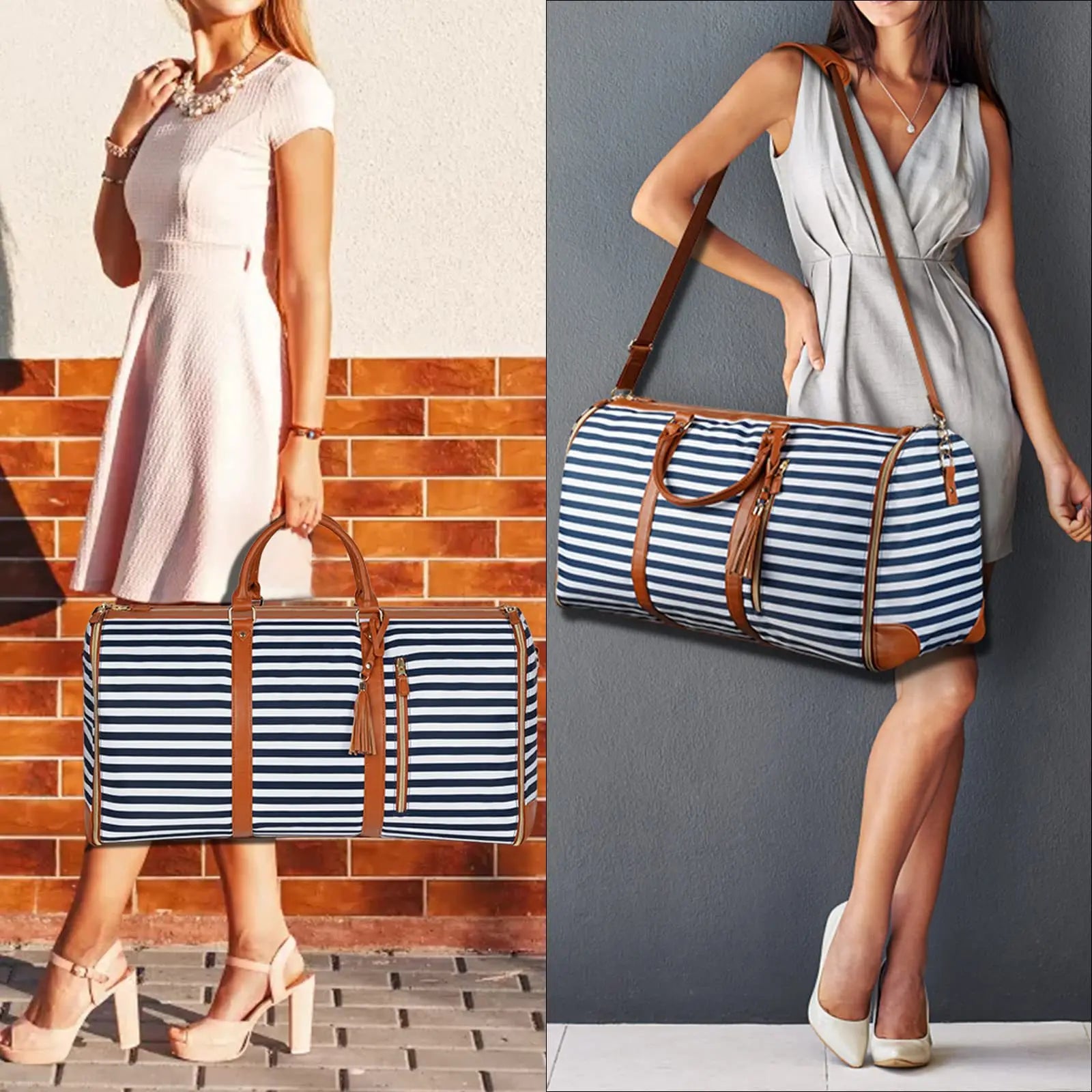 Variant image for Mænds Seesack Sort Praktisk PU-Læder Faldbar Rejsetaske-2