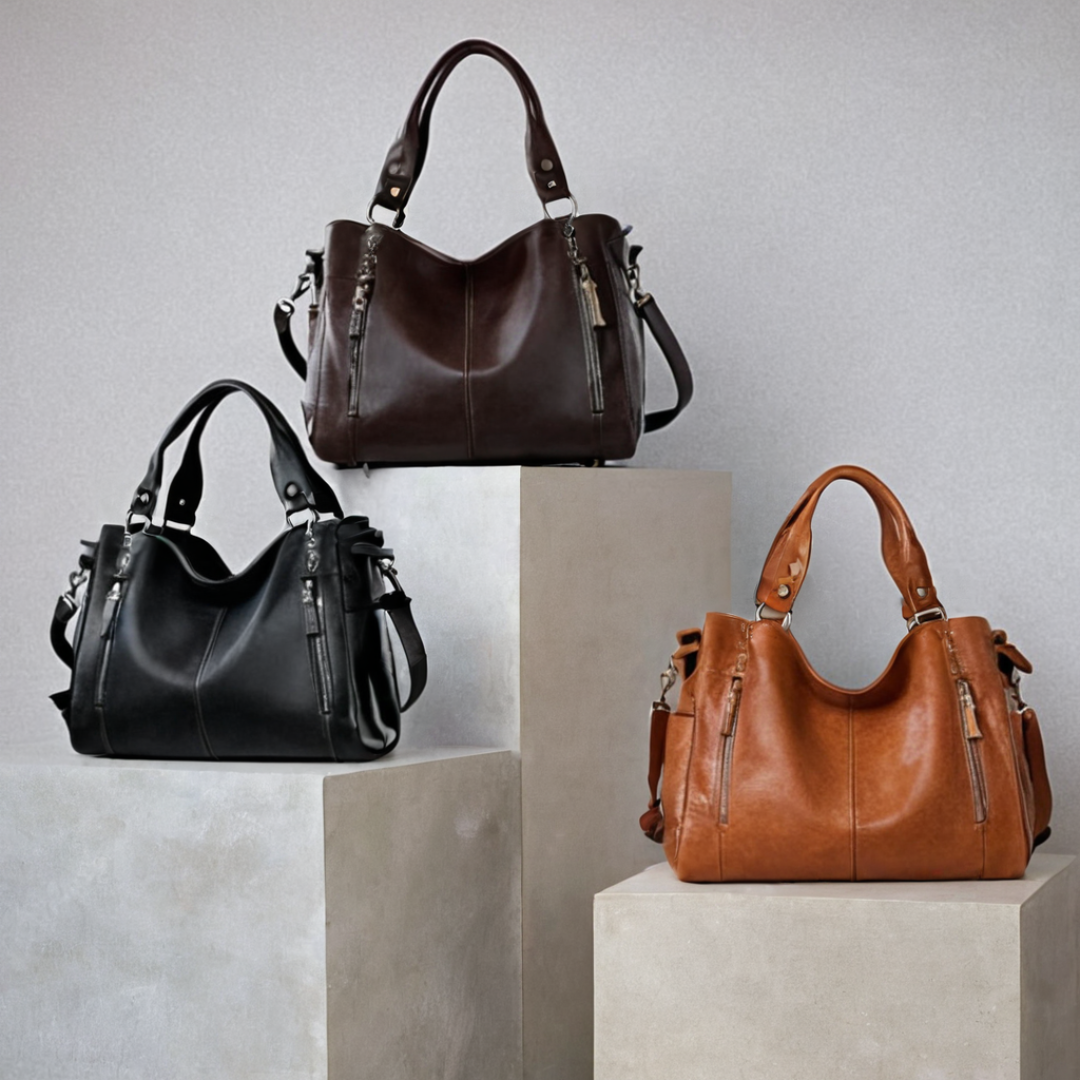 Kvinders Skuldertaske i Vegansk Læder med Metal Accenter 1