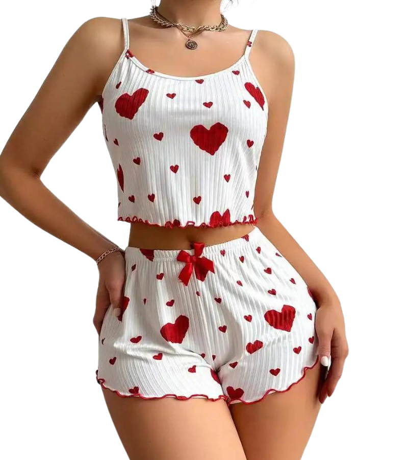 Åndbart hjerte-nattøj til kvinder