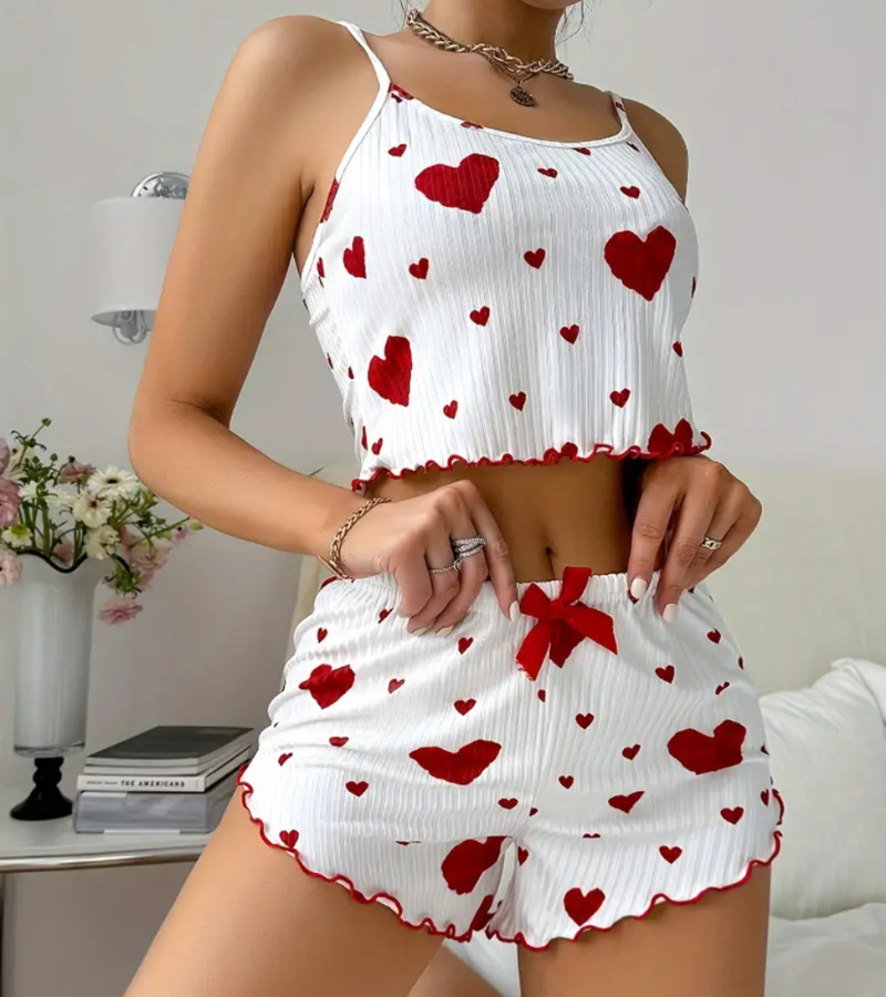 Åndbart hjerte-nattøj til kvinder