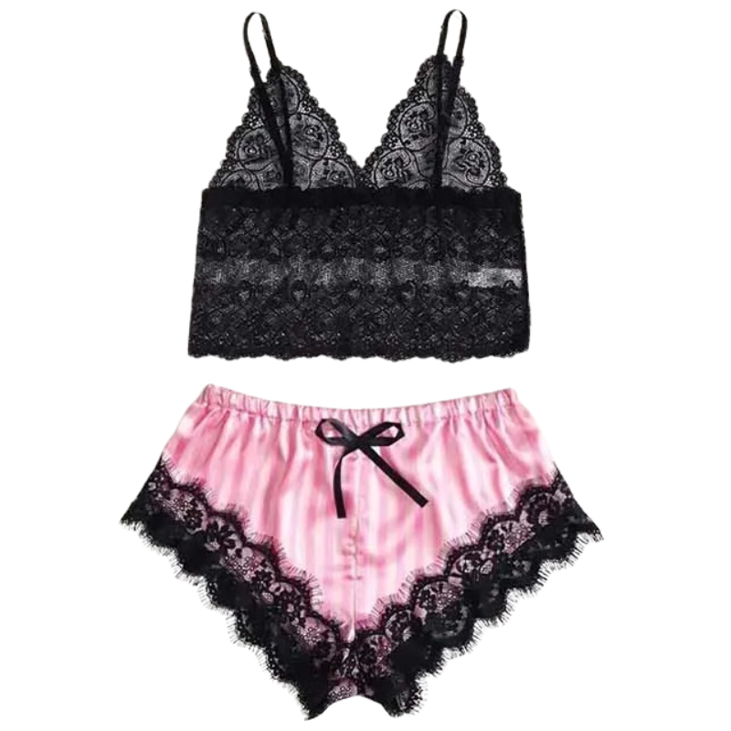 Kvinders 4-i-1 satin blonde nattøj