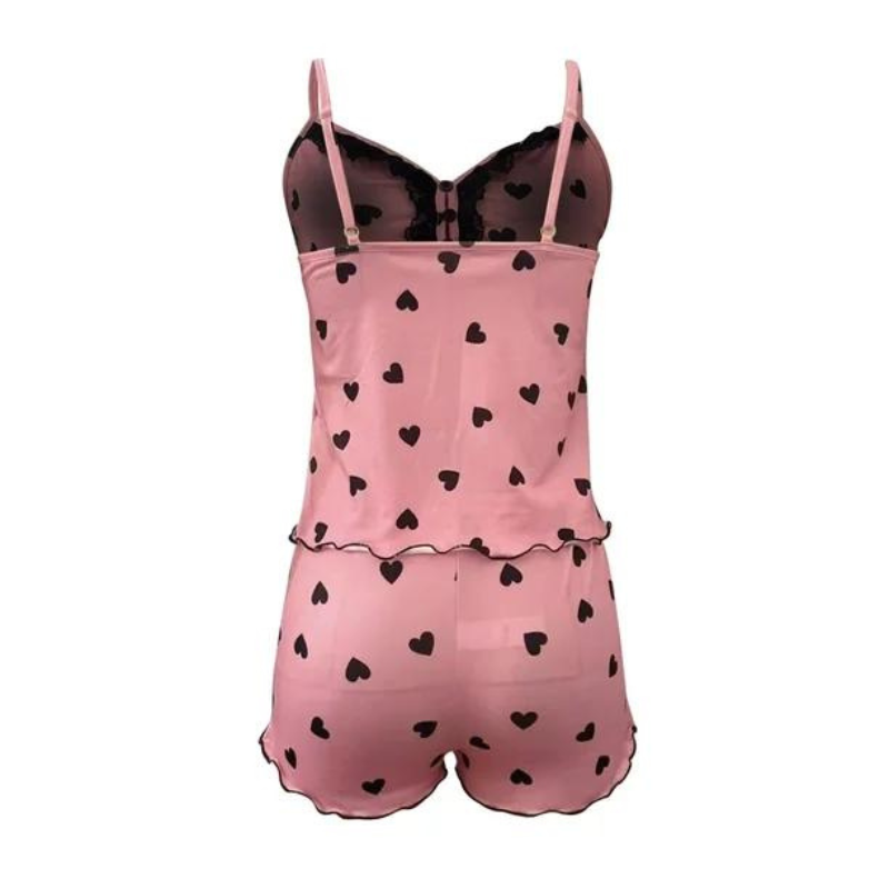 Nattøjssæt med dyb V-hals til kvinder