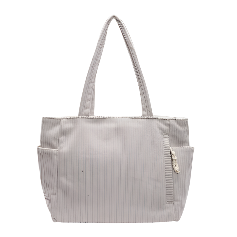 Kvinders Corduroy Tote Taske Praktisk Design 0