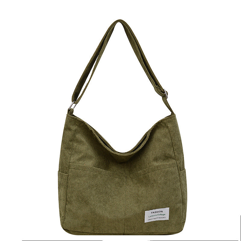 Kvinders Rummelig Skuldertaske i Fløjl 0