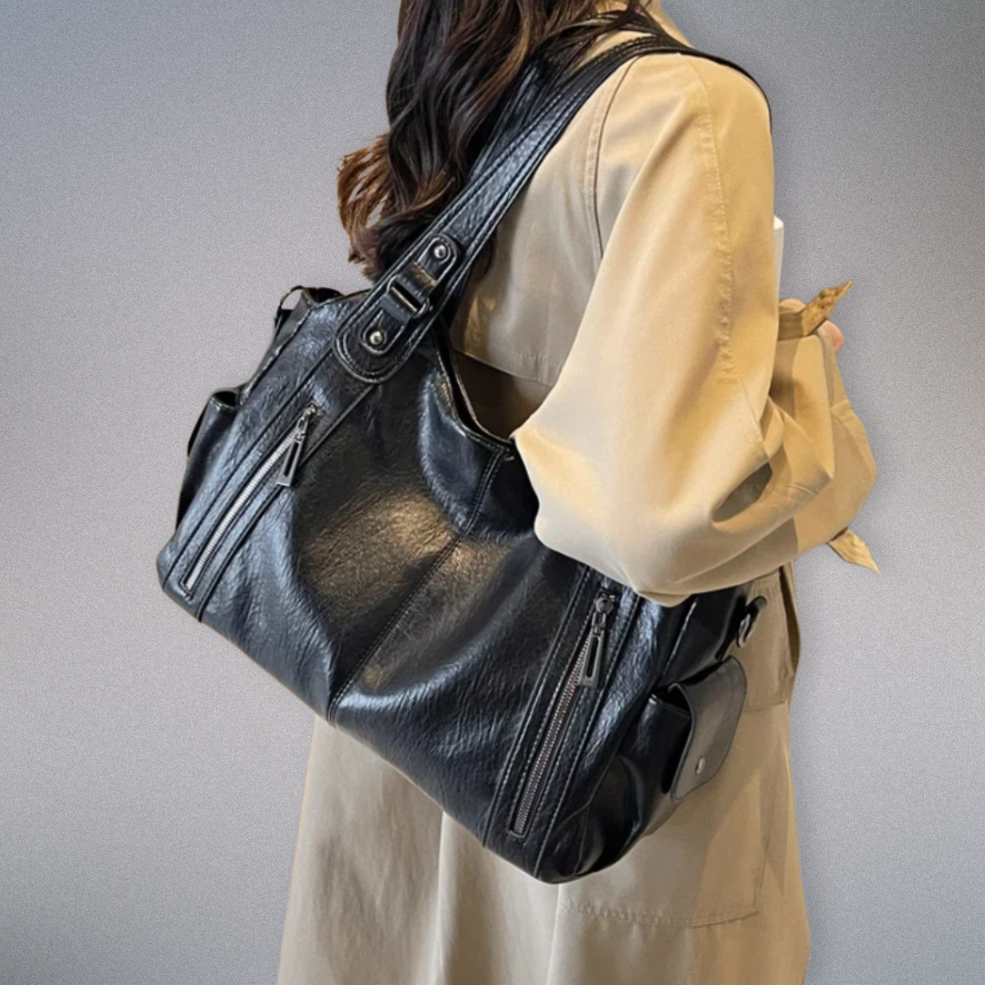 Kvinders Skuldertaske i Vegansk Læder med Metal Accenter 6