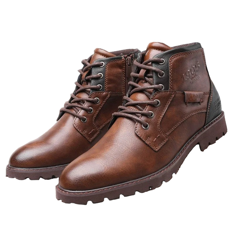 Mænds Læderstøvler til Efteråret 0