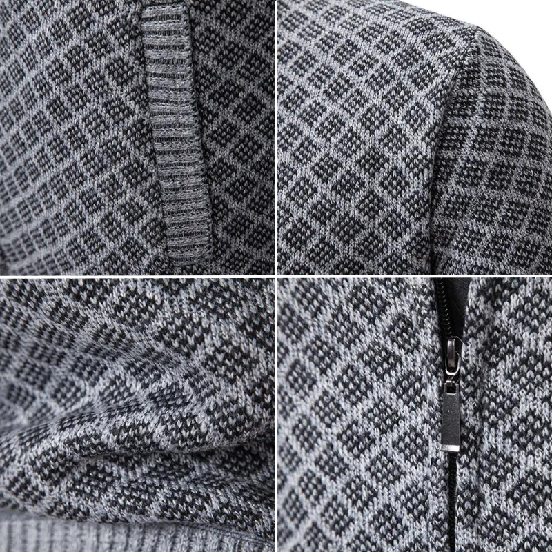 Herre Cardigan Jacquard Blød Stof til Mænd-6