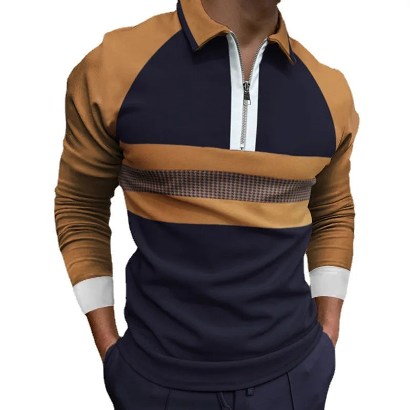 Poloshirt med lynlås til mænd