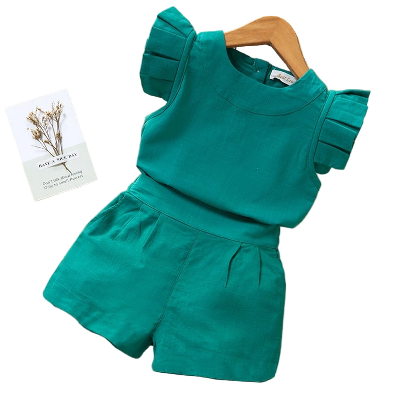 Sæt med afslappet skjorte og shorts til børn