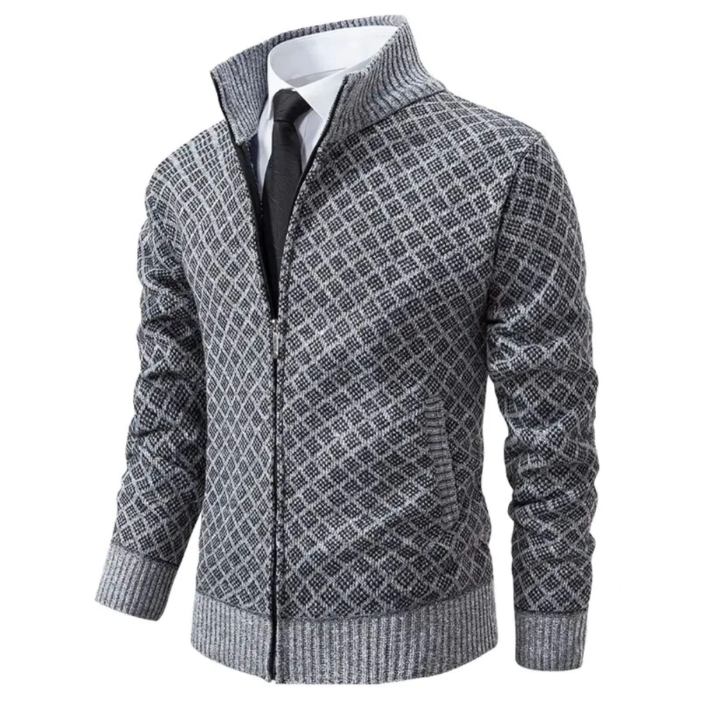 Herre Cardigan Jacquard Blød Stof til Mænd-1