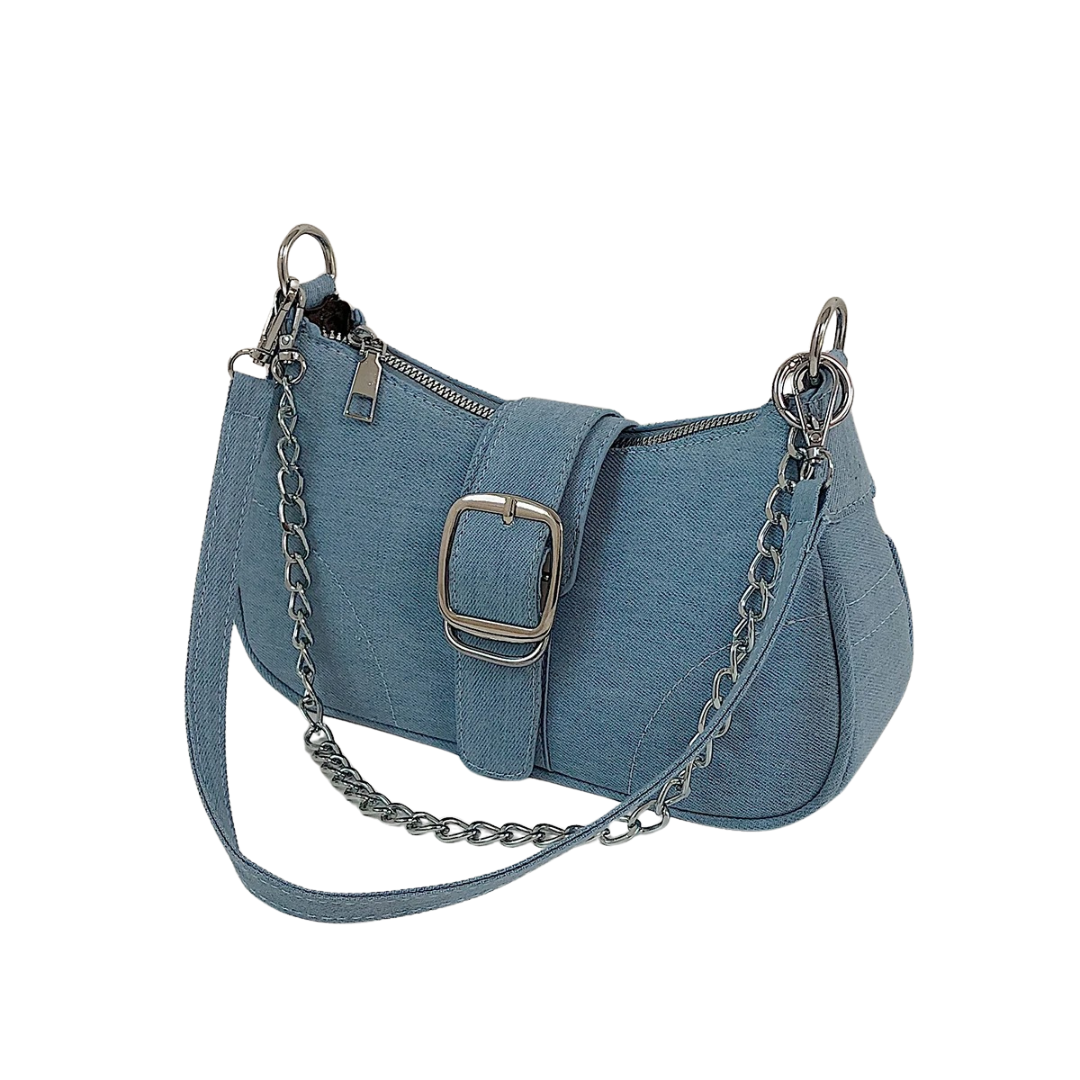 Denim crossbody-taske til kvinder