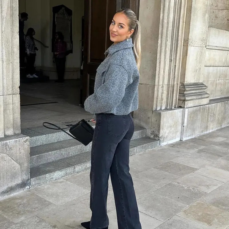 Cropped vinterjakke til kvinder