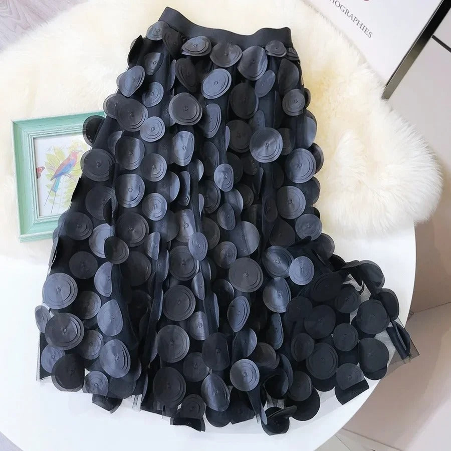 3D Polka Dot Tulle Mesh Skirt til kvinder