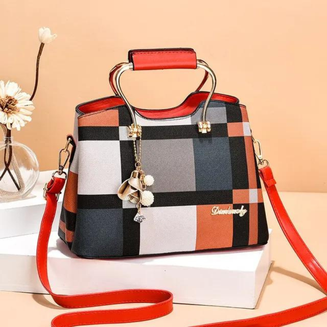 Kvinders plaidmønster crossbody taske